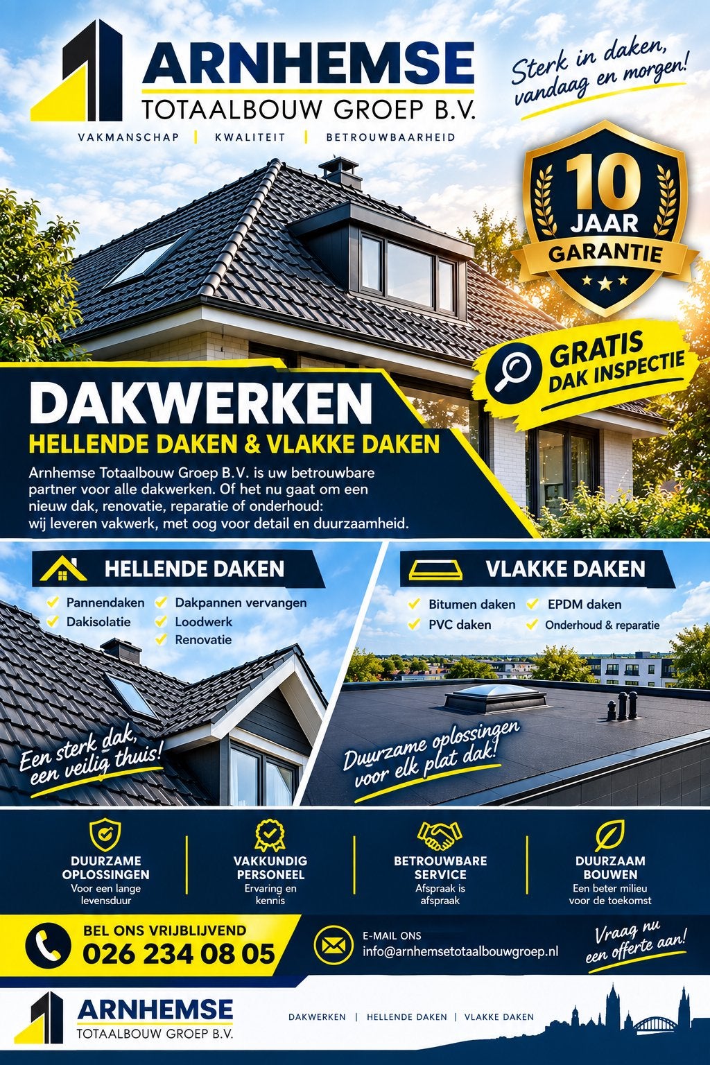 Dakwerken van vakmanschap en kwaliteit - Arnhemse Totaalbouw, Steen of Klei, Nieuw, Ophalen of Verzenden, 15 m² of meer