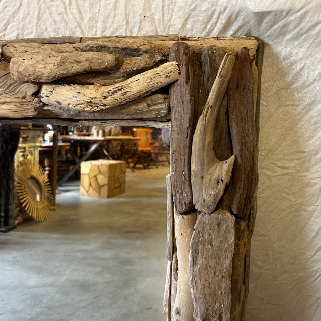 Spiegel - drijfhout -driftwood - 100 x 80 cm - Bij TTM Wonen, TTM Wonen, Meubels – (Perzische) Tapijten en Woonaccessoires, Nieuw
