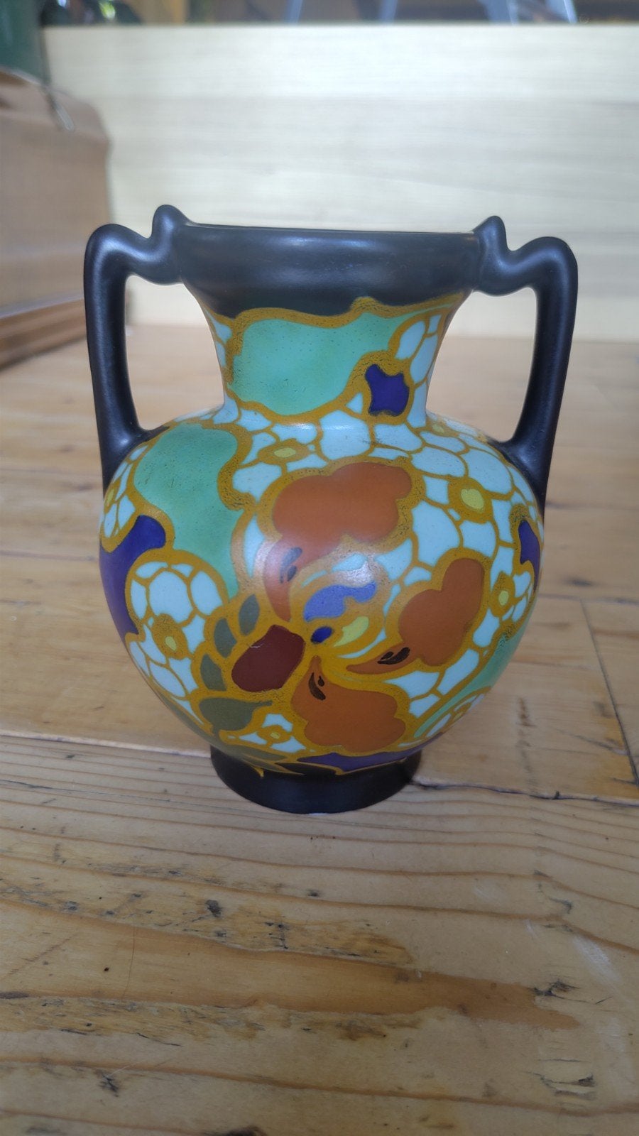 Prachtige antieke Goudse plateel vaas - Regina Orchis (236), Antiek en Kunst, Ophalen of Verzenden
