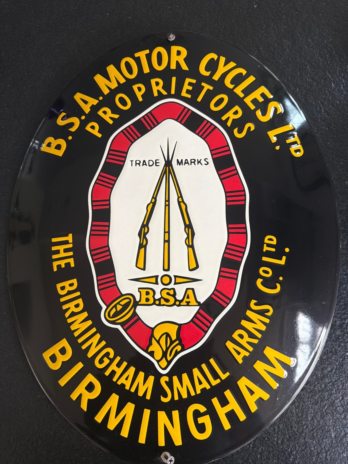Vintage BSA Emaille Bord - Motorfietsen & Wapens, Ophalen of Verzenden