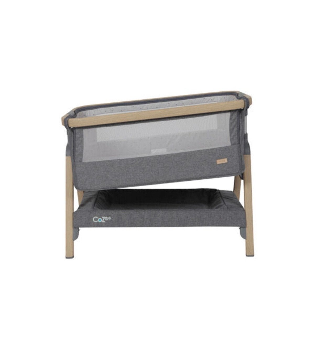 CoZee Co-Sleeper Bedje - Grijs met Houten Frame, Kinderen en Baby's, Ophalen, Zo goed als nieuw, Wieg