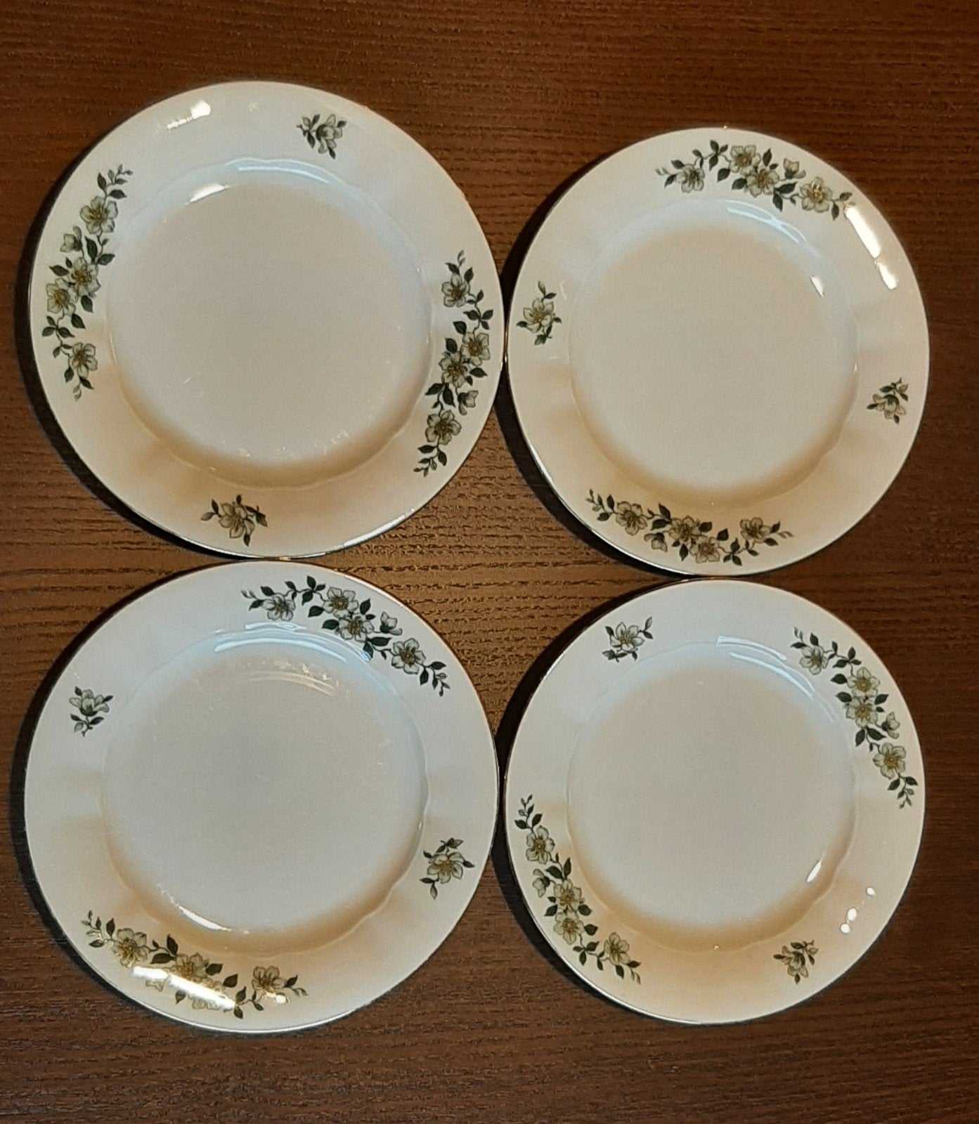 Porseleinen bordjes 17cm 4x, Antiek en Kunst, Antiek | Servies compleet, Ophalen of Verzenden