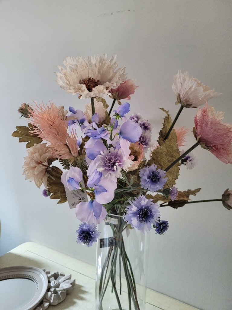 Boeket veldbloemen kunst met vaas 69,95
