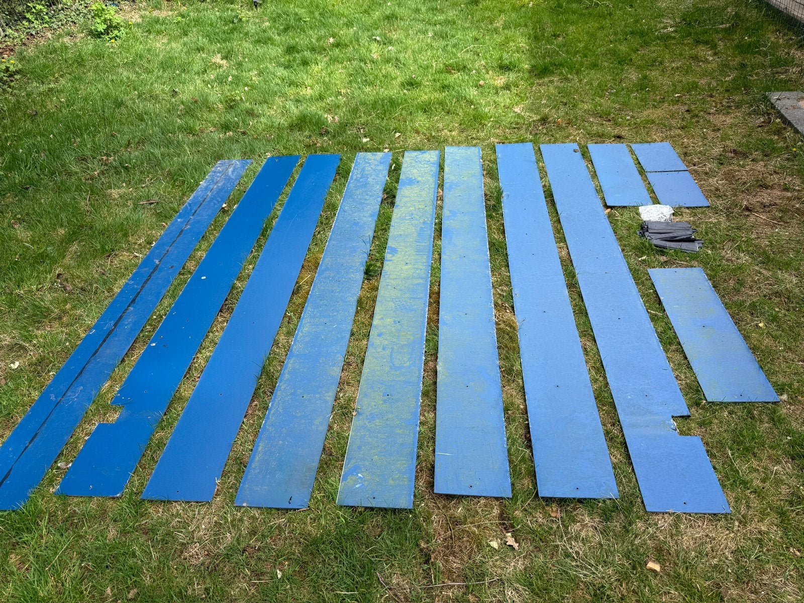 Trespa boeidelen platen 20 meter blauw, Doe-het-zelf en Verbouw, Platen en Panelen, Ophalen, Gebruikt