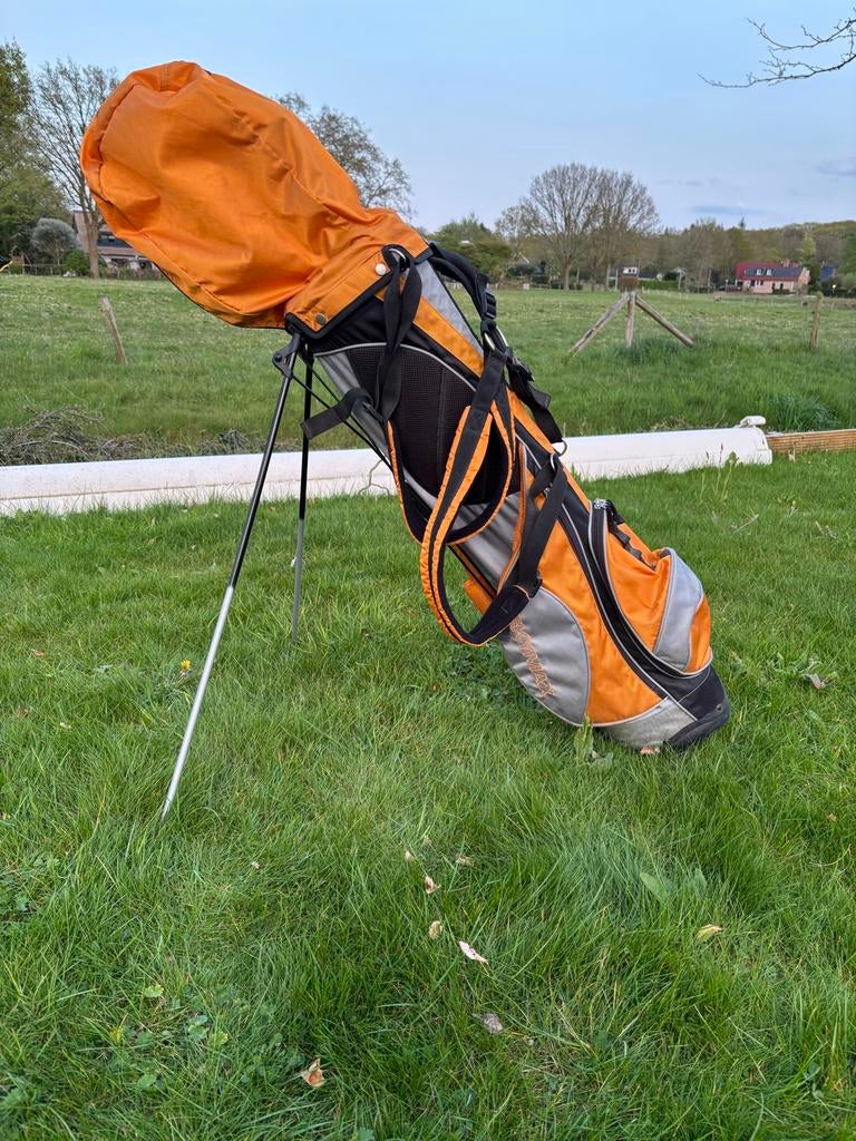 Beginners golfset: Skymax tas, Power Masters ijzers, Skymax, Sport en Fitness, Golf, Ophalen, Gebruikt, Set, Overige merken