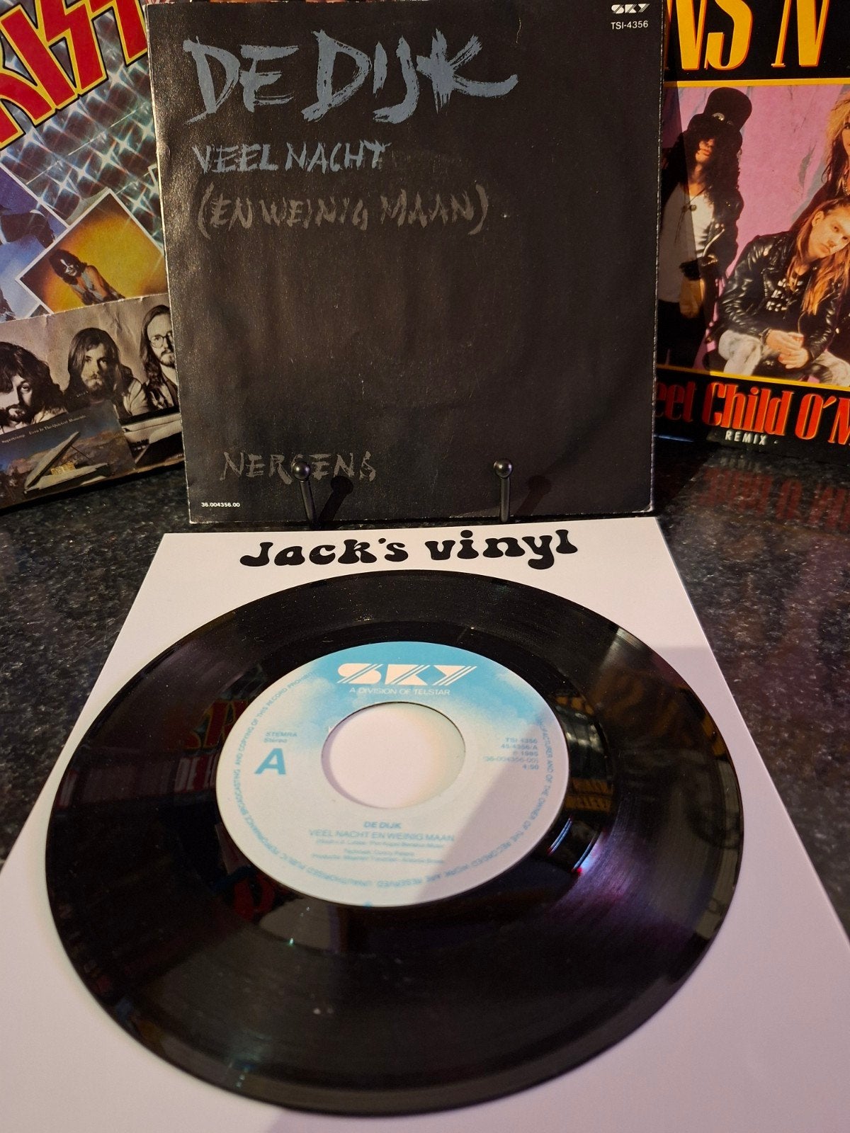 De Dijk - Veel Nacht (En Weinig Maan) / Nergens 1985, Cd's en Dvd's, Gebruikt, 7 inch, Ophalen of Verzenden, Fotohoes