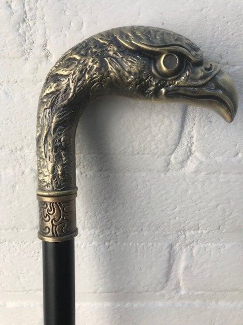 mooie metalen wandelstok, adelaarskop, Ophalen of Verzenden, Zo goed als nieuw