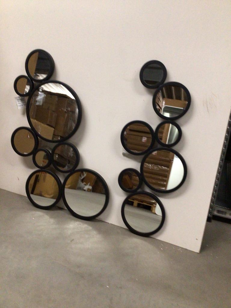 Set van 2 decoratieve spiegels met ronde vormen, Ophalen, Nieuw, Hout, Minder dan 50 cm