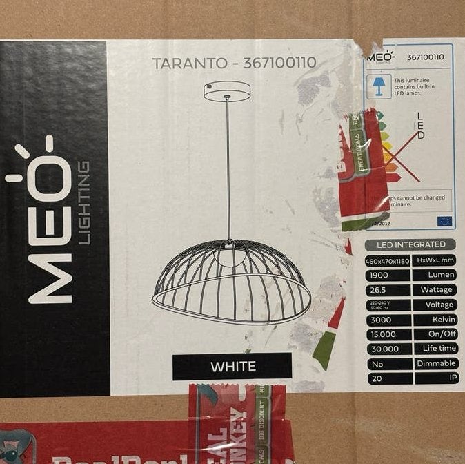 Hanglamp - Meo Taranto - Wit x2, Ophalen, Zo goed als nieuw