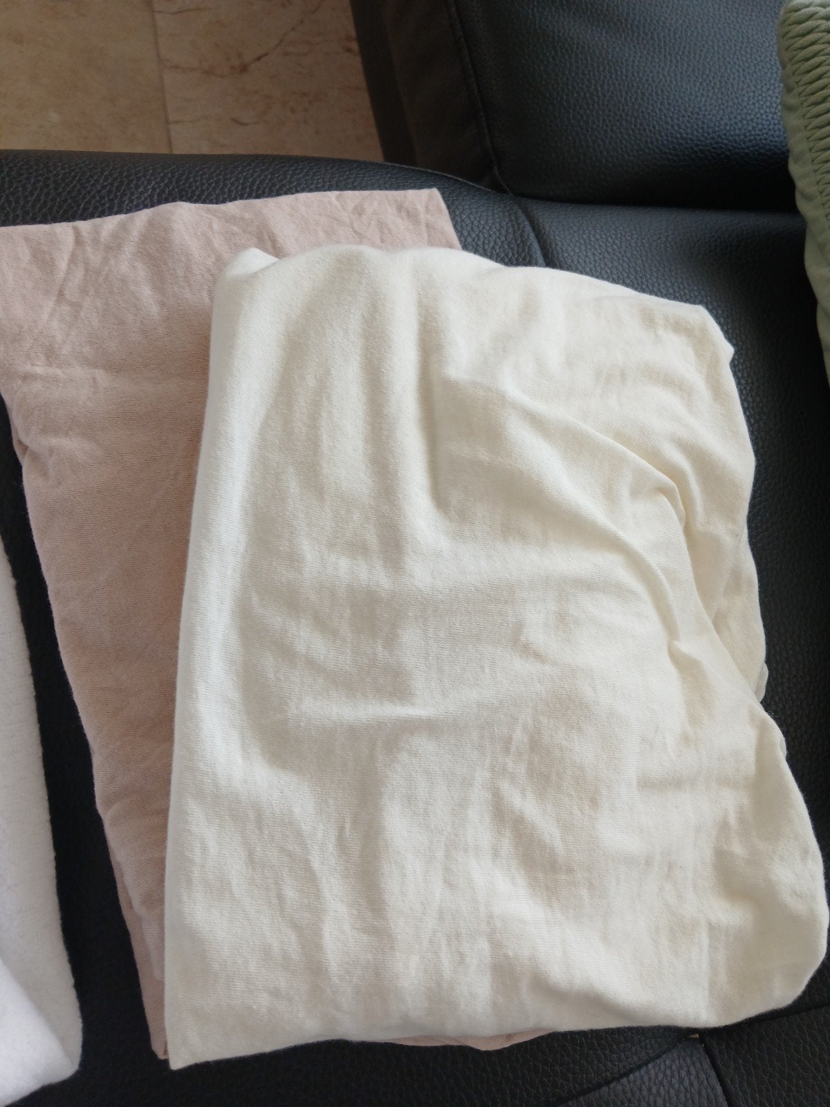 Hoeslakens + moltons voor wieg/ co-sleeper, Overige maten, Ophalen of Verzenden, Zo goed als nieuw, Wit