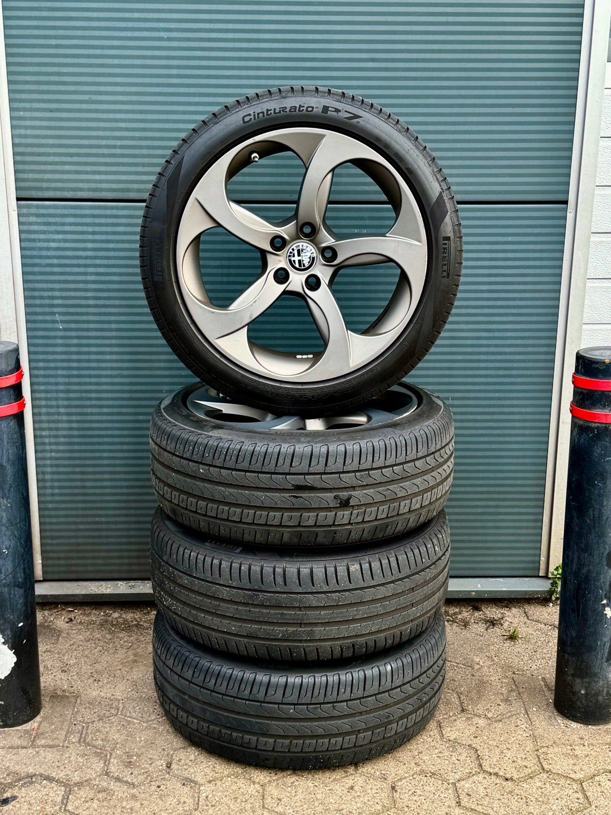 Alfa Romeo Giulia zomerset 18” Pirelli, Auto-onderdelen, Ophalen, 18 inch, Gebruikt, Banden en Velgen