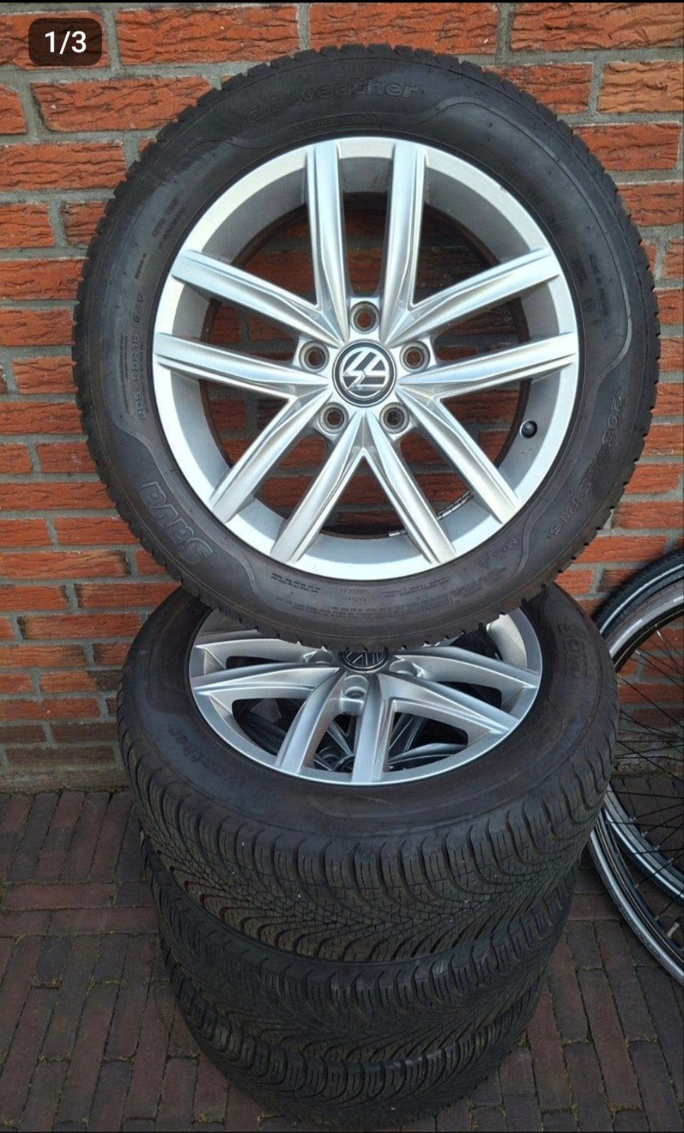 Originele VW Golf velgen met All Season banden, Ophalen, Gebruikt, 16 inch, Banden en Velgen