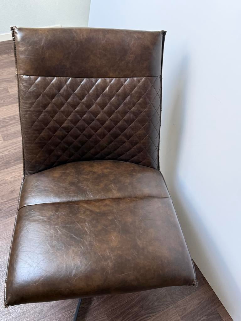 Bruine loungestoel, Ophalen, Gebruikt, Bruin, Leer