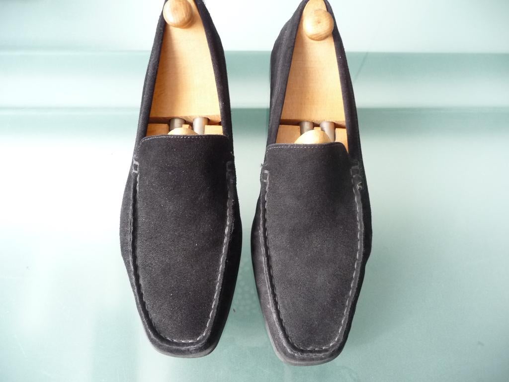 Paul Noyen loafers. Zwart suede. Maat 41,5, Loafers, Paul Noyen, Zwart, Ophalen of Verzenden