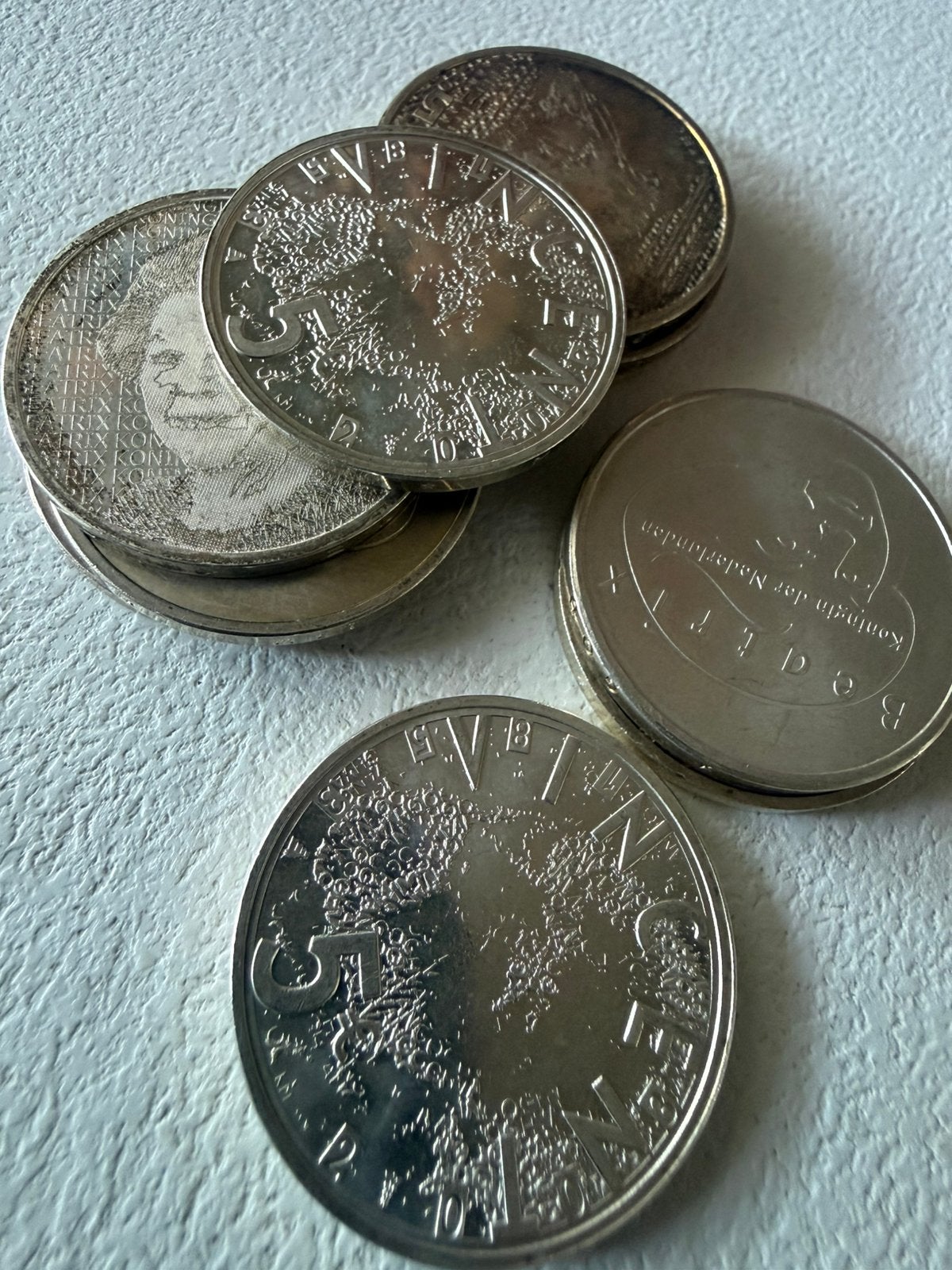 10 zilveren 5 euro munten, Ophalen of Verzenden, Koningin Beatrix, Euro's, Zilver