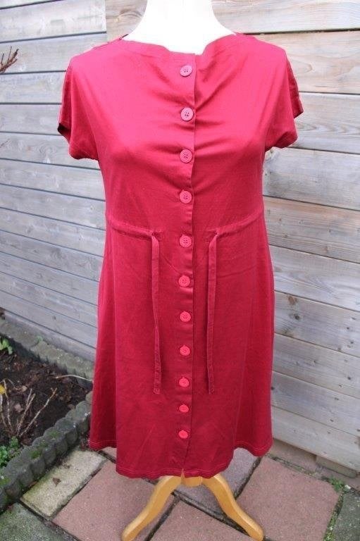 Doorknoopjurk donkerrood Cora Kemperman mt S Vaste prijs, Ophalen of Verzenden, Knielengte, Maat 36 (S), Rood