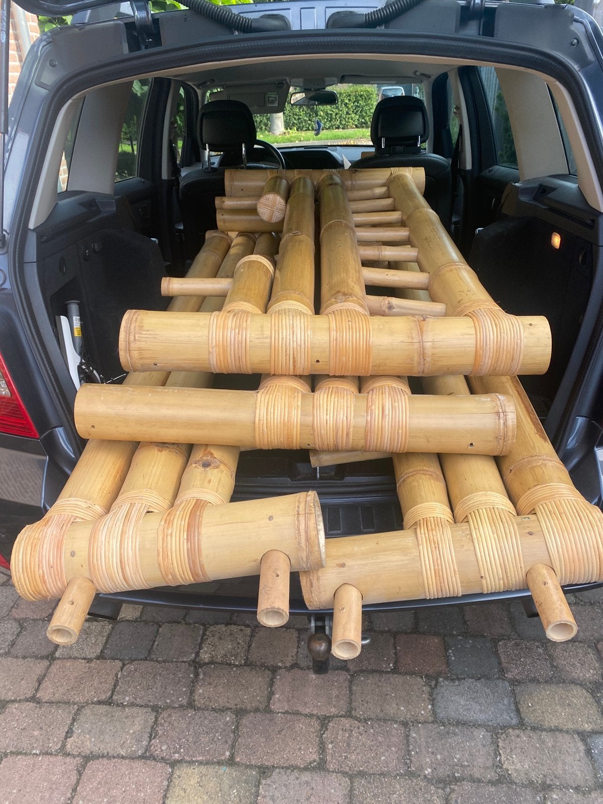 Bamboe bed ombouw 140x200, Huis en Inrichting, Ophalen of Verzenden, Zo goed als nieuw, Tweepersoons, 140 cm