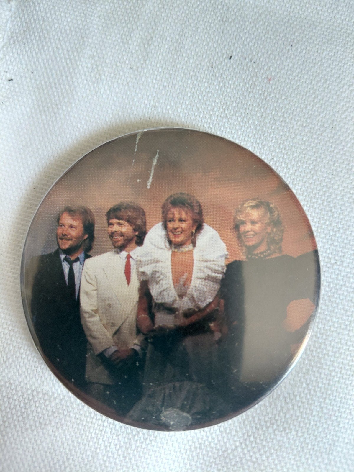 Vintage ABBA Button/Speldje -80 Jaren '70 Popmuziek, Ophalen of Verzenden, Gebruikt, Overige onderwerpen, Button