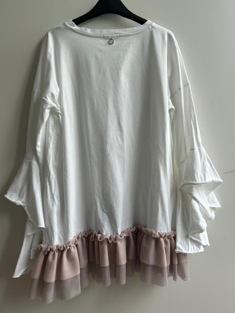 RELISH losvallende top met tule mt L, Kleding | Dames, Tops, Maat 38/40 (M), Italie, -, Verzenden
