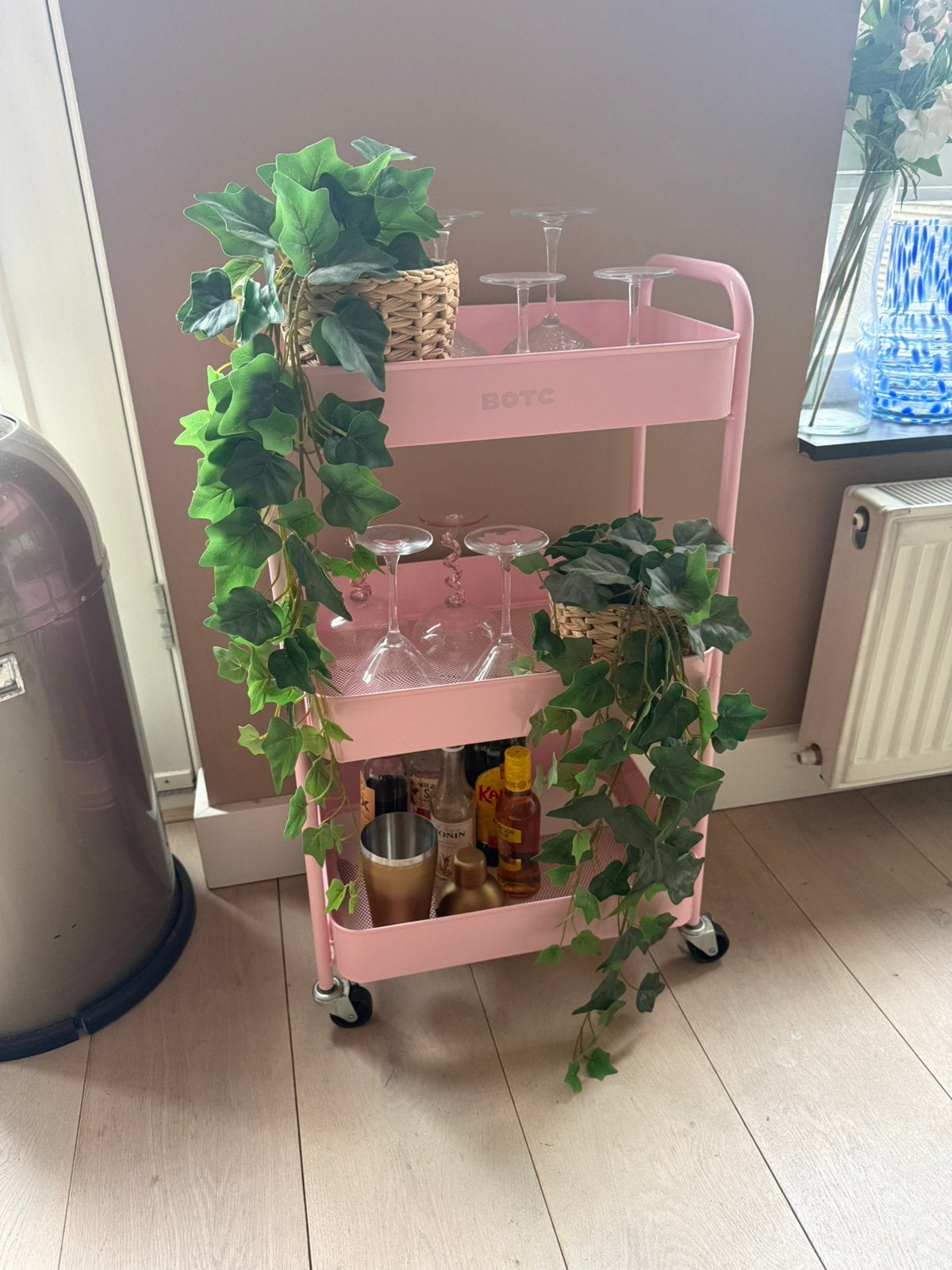 Cocktail karretje roze, Ophalen, Gebruikt