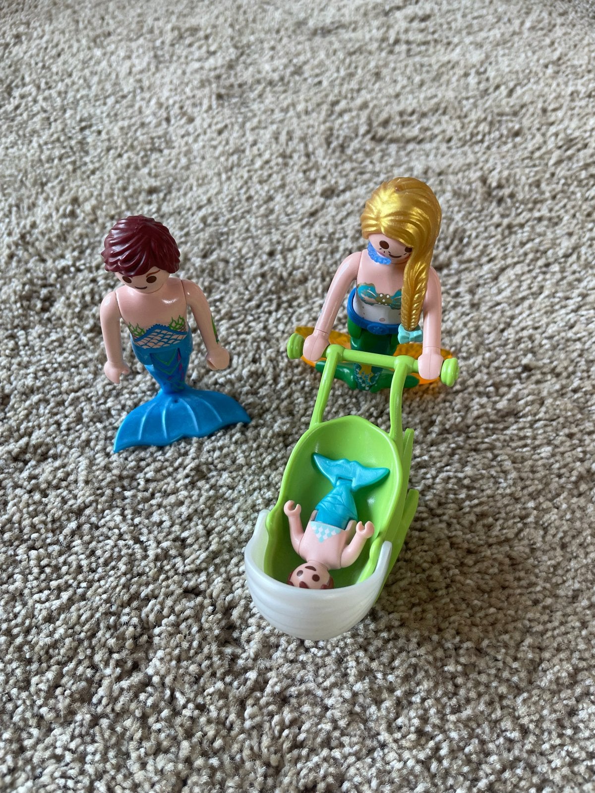 Playmobil Zeemeerminnen Familie met Kinderwagen, Gebruikt, Complete set, Fantasy, Ophalen of Verzenden