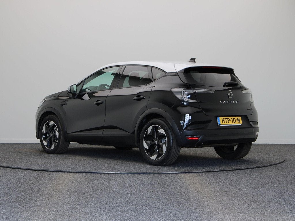 Renault Captur 1.6 E-Tech full hybrid 145 techno | Navigatie, Auto's, Renault, 1345 kg, Gebruikt, Leder en Stof, Zwart
