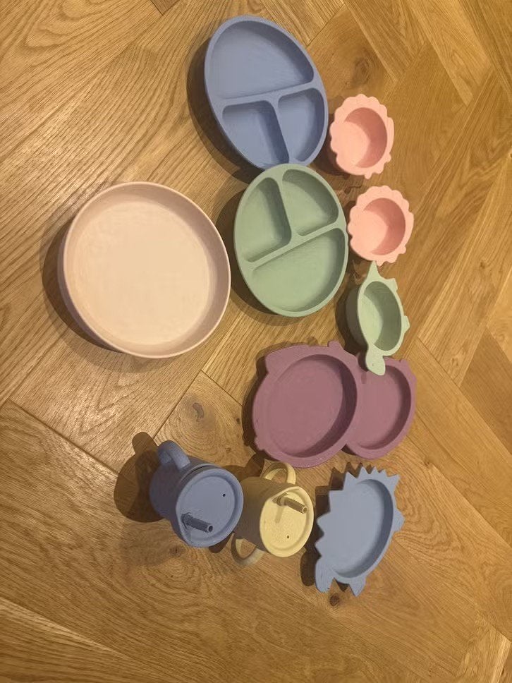 Siliconen baby eetset - BPA vrij, Ophalen of Verzenden, Zo goed als nieuw