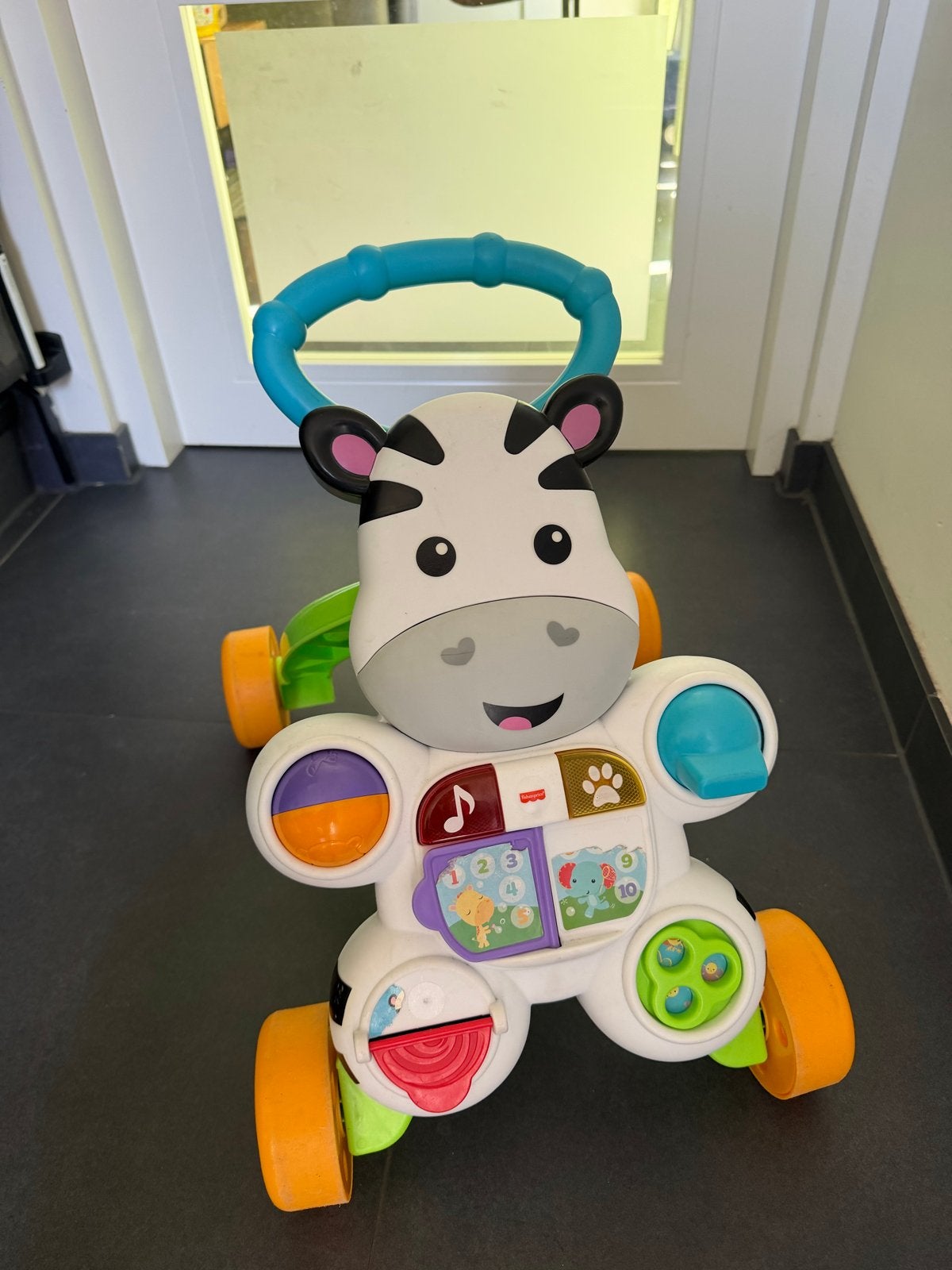 Fisher-Price Zebra Loopwagen - Leer lopen en spelen!, Kinderen en Baby's, Speelgoed | Fisher-Price, Ophalen, Gebruikt, Duw- of Trekspeelgoed