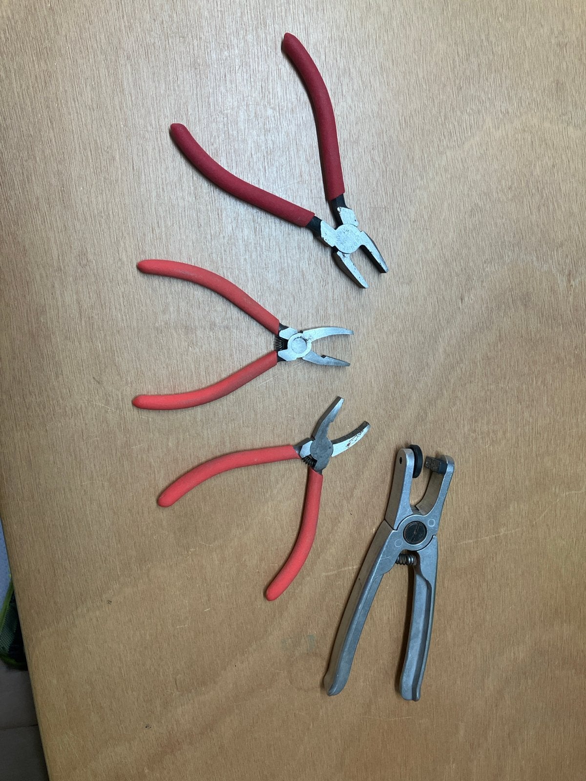 Set van 4 diverse tangen, gebruikt voor glasfusing, Doe-het-zelf en Verbouw, Gereedschap | Handgereedschap, Ophalen of Verzenden
