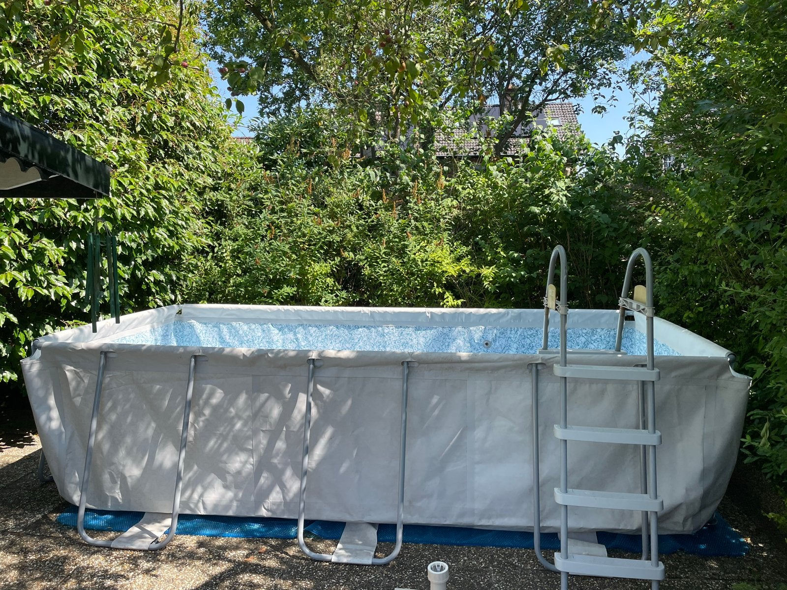 Groot opzetzwembad met zandfilterpomp, Ophalen, Gebruikt, 200 tot 300 cm, 80 tot 120 cm