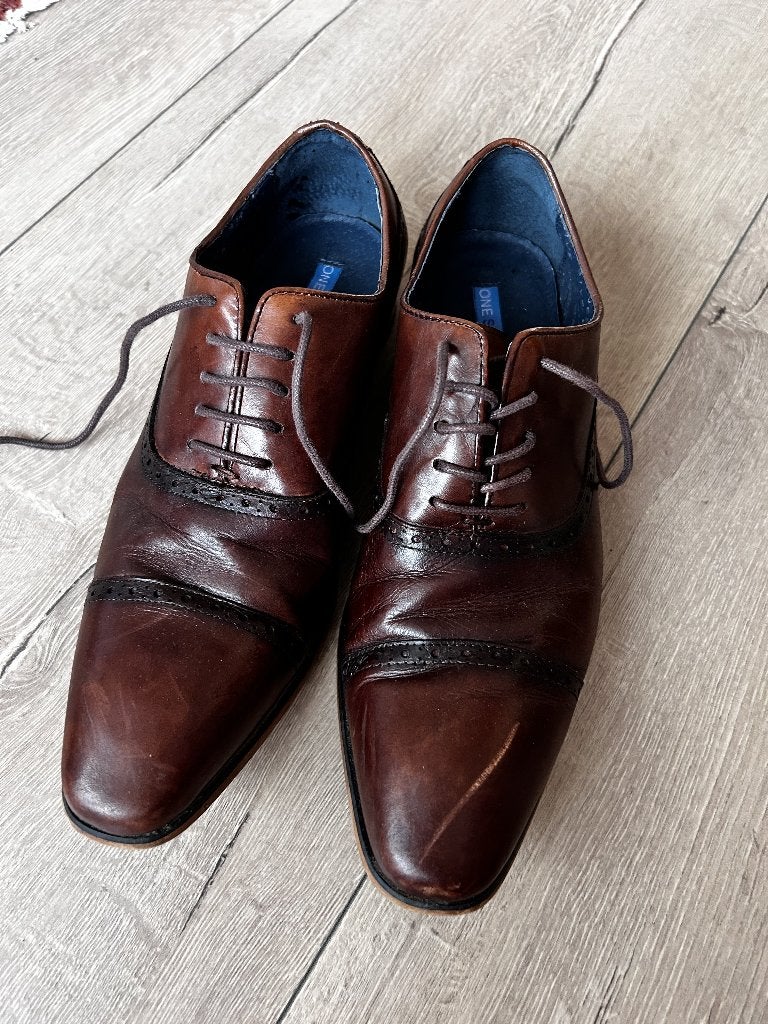 Bruin leren schoenen, Bruin, Verzenden, Overige typen, OneSix5ive