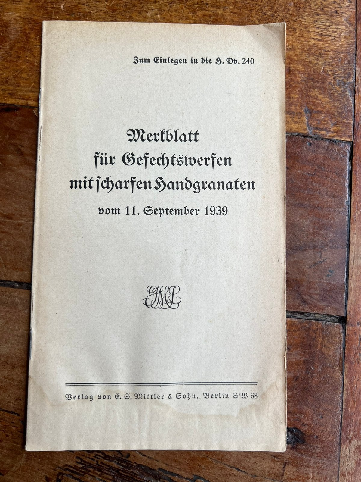 WO2 Duits Instructie Pamflet Handgranaat gooien Wehrmacht, Verzamelen, Militaria | Tweede Wereldoorlog, Verzenden, Duitsland