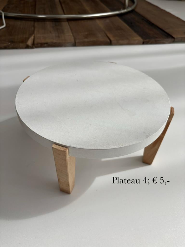 Wit houten plateau, Hout, Boho, Ophalen of Verzenden, Zo goed als nieuw