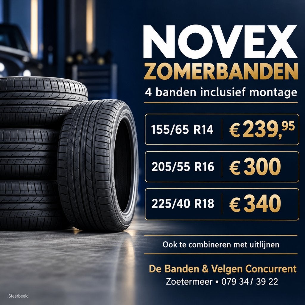 Novex 205/55 R16 zomerbanden | incl. montage | Zoetermeer, Auto-onderdelen, Ophalen, Info@debandenenvelgenconcurrent .nl, 16 inch