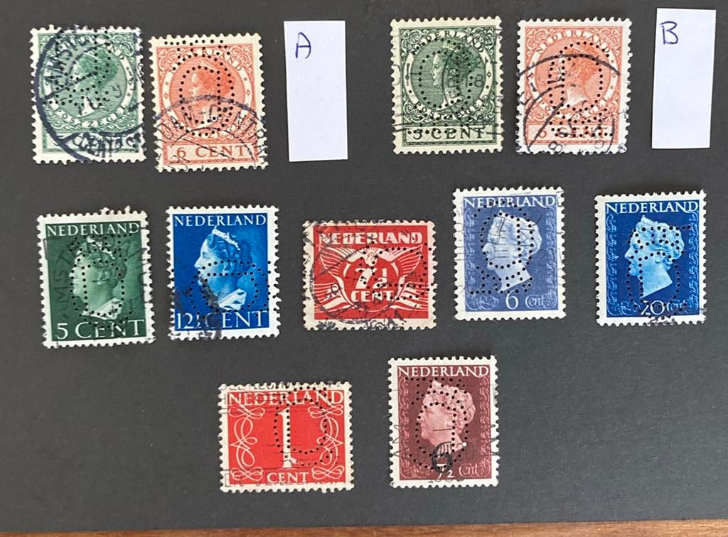 Perfin CDvdL kaveltje 11x, Ophalen of Verzenden