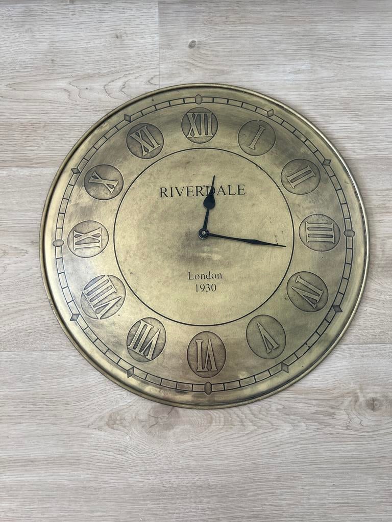 Bronze Riverdale wandklok, Ophalen of Verzenden, Zo goed als nieuw, Wandklok