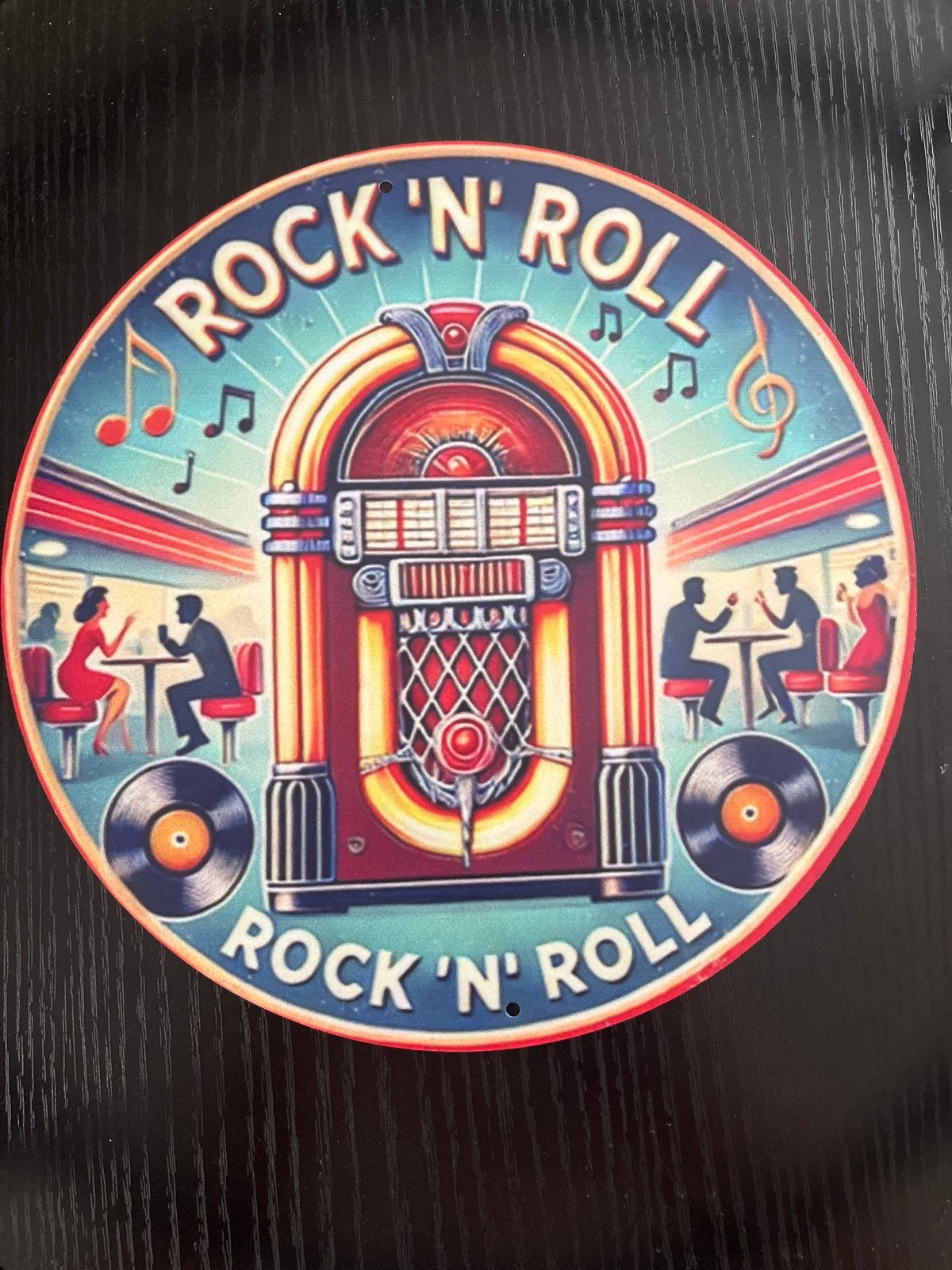 Rock 'n' Roll Jukebox Retro Decoratie Plaat, Ophalen of Verzenden, Zo goed als nieuw, Poster, Artwork of Schilderij