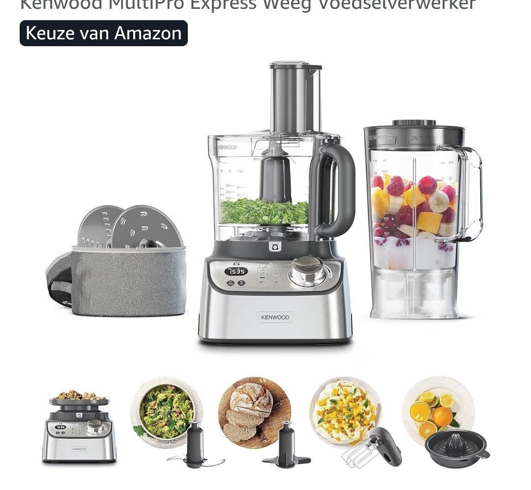 Kenwood MultiPro FDM71  Express Weeg Voedselverwerker - Defe, Overige typen, Kunststof, Onbekend, Zilver