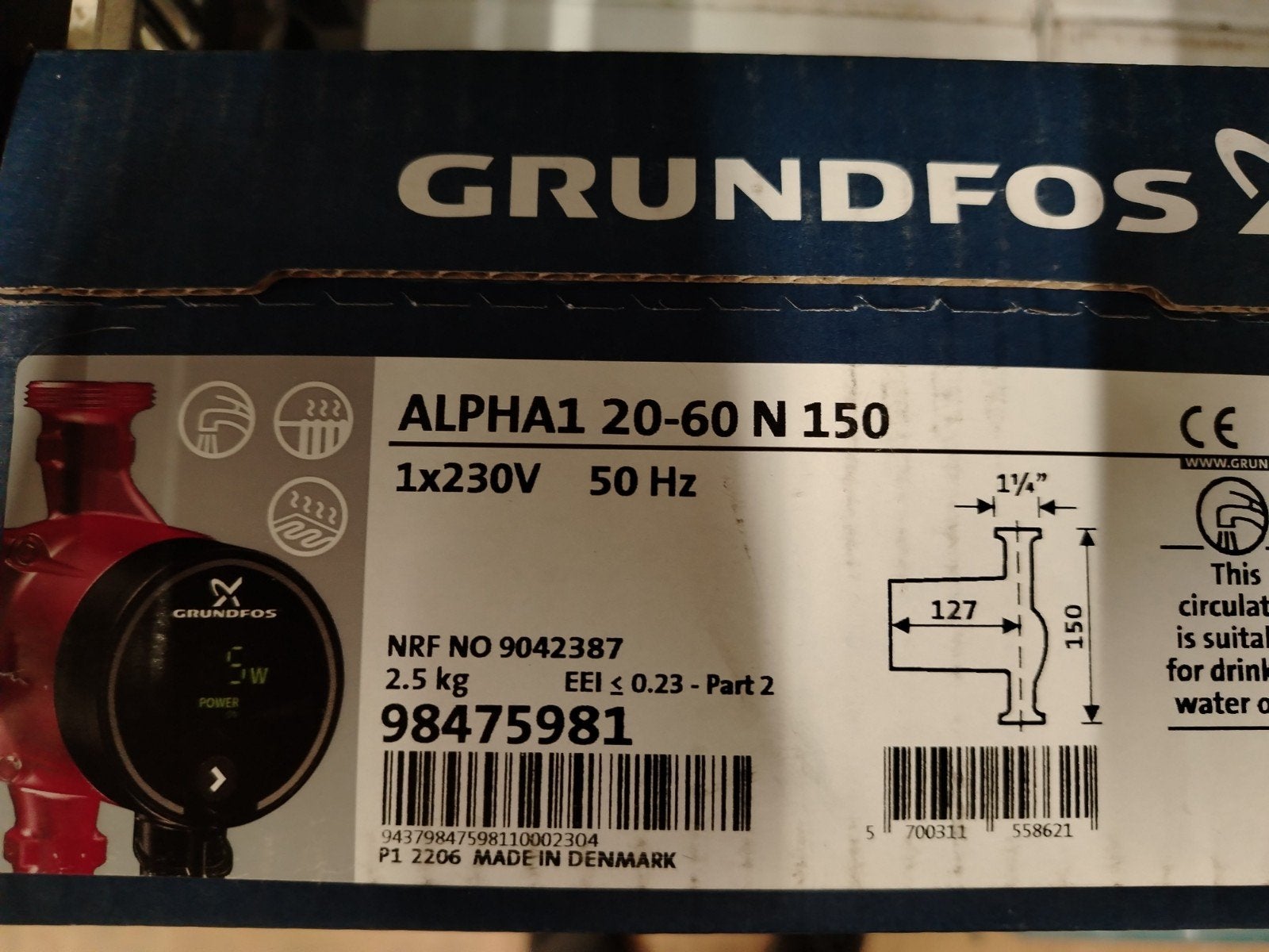 Nieuwe Grundfos ALPHA1 20-60 N 150 circulatiepomp, Ophalen of Verzenden, Nieuw, Overige typen