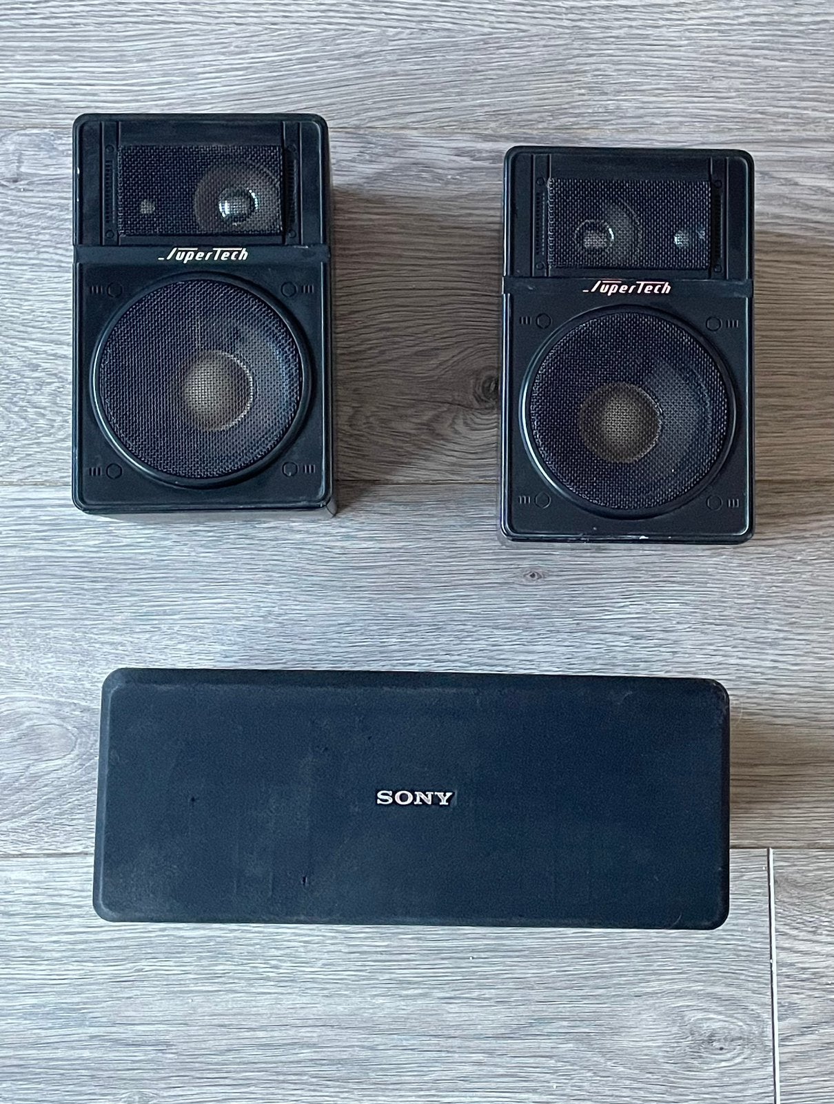 Surround speakers Sony Centerspeaker /Supertech Rearspeakers, Gebruikt, Ophalen of Verzenden, 60 tot 120 watt, Sony
