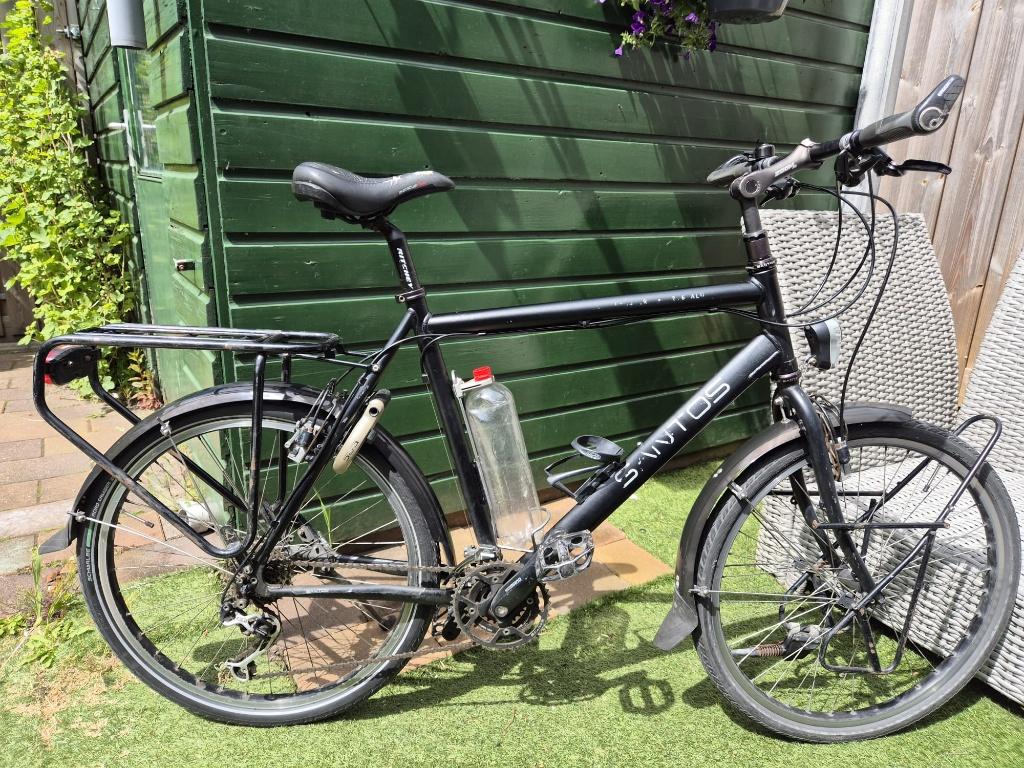 Santos 2.6 travelmaster alu, Gebruikt, 26 inch, Velgrem, 61 tot 65 cm