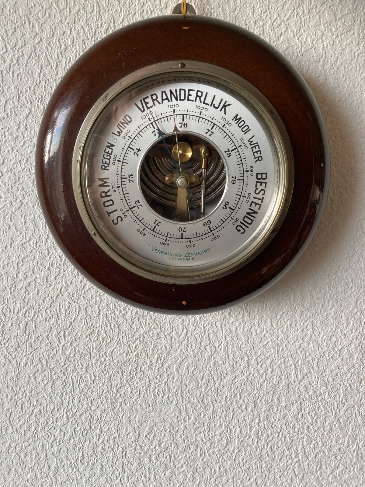 Antieke Barometer Vereniging Zeevaart Groningen jaren 50, Ophalen of Verzenden, Gebruikt