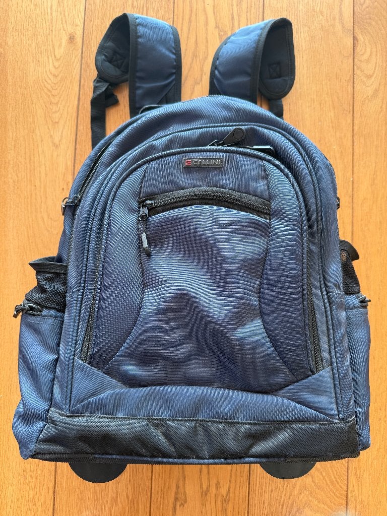 Trolley rugzak met 2 laptop sleeves en veel ruimte, Ophalen, Gebruikt, Trolleytas, 17 inch of meer