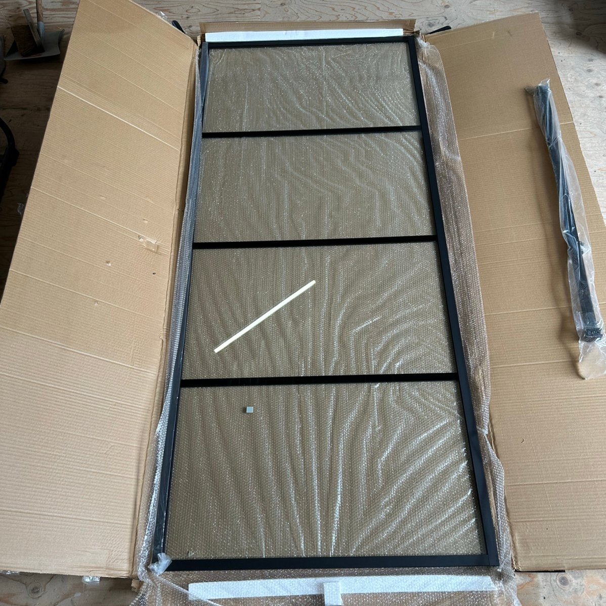 Douchcabine 90x90cm mat zwart anti kalk met douchbak wit, Ophalen, Nieuw