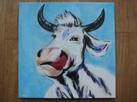 Silly Cow (40 x 40 cm.), Ophalen, Minder dan 50 cm, Oorspronkelijke maker, Nieuw