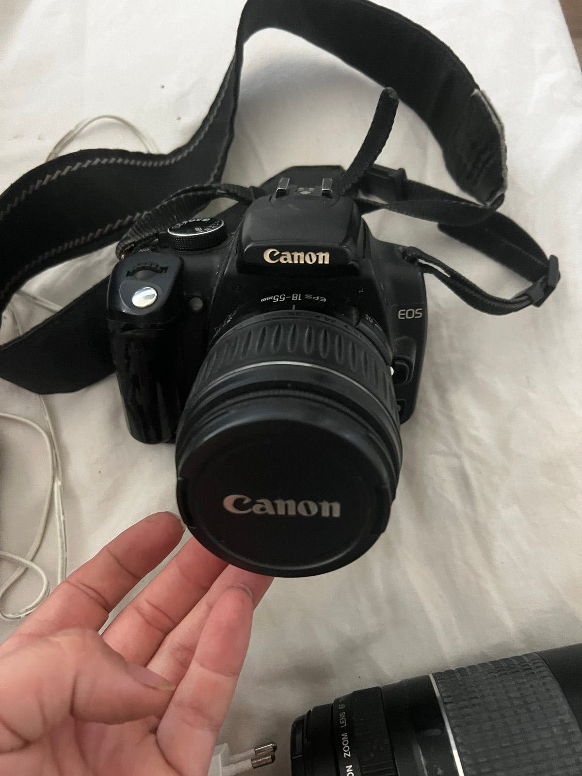Canon camera Ds126071 met flits en 2 lenzen oplader en tas, Audio, Tv en Foto, Fotocamera's Digitaal, Ophalen