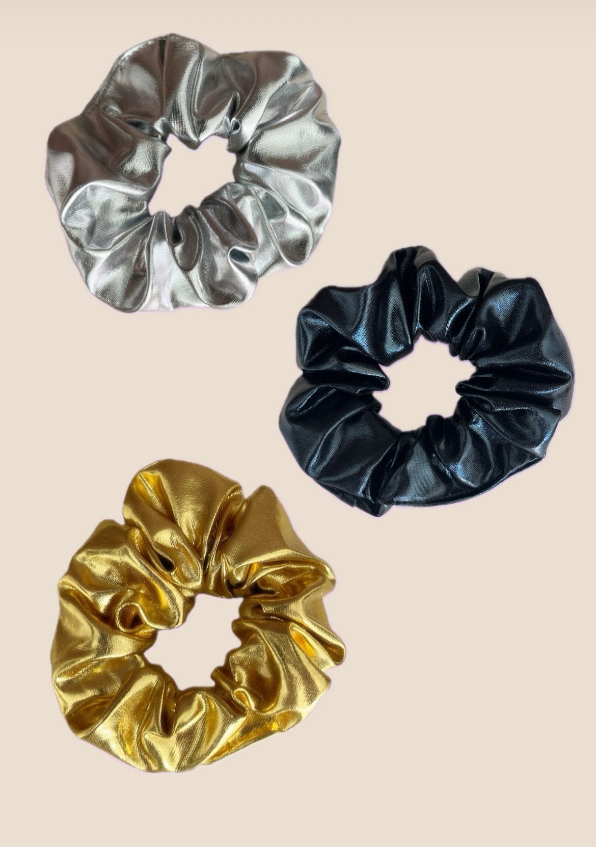 Scrunchie Glanzend Zwart, Goud of Zilver NIEUW, Ophalen of Verzenden, Nieuw