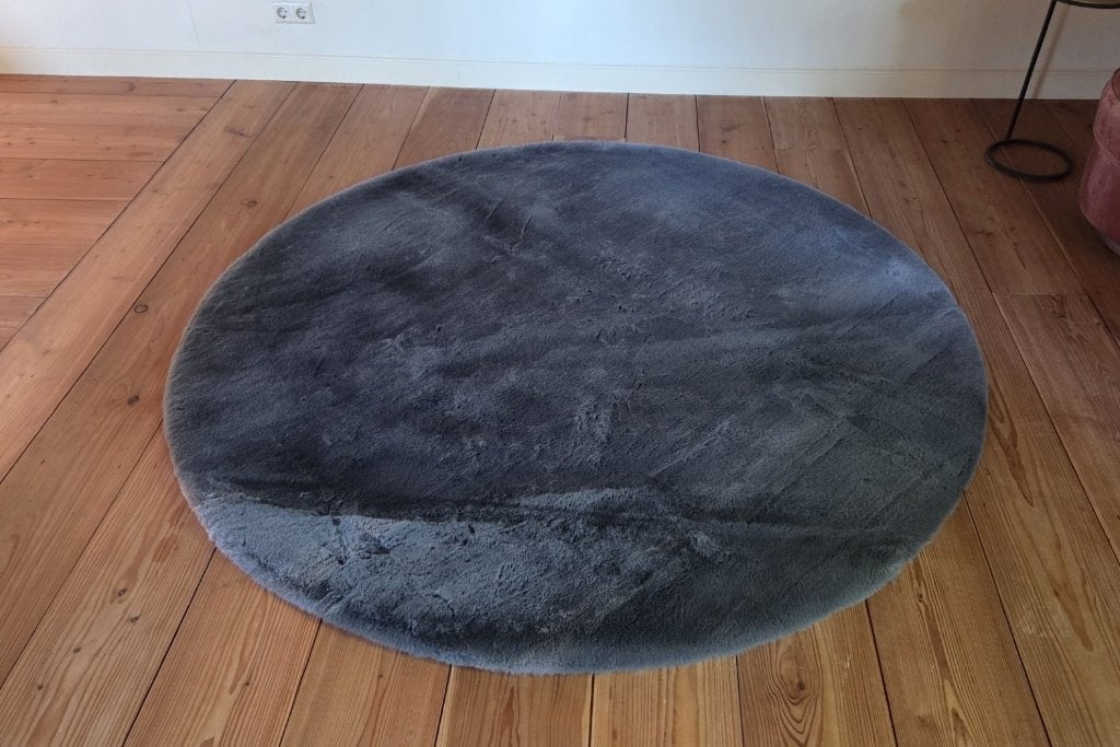 Zacht rond vloerkleed COMFY grijs fluffy Ø200 & Ø160 cm., 150 tot 200 cm, Rond, Nieuw, Ophalen of Verzenden