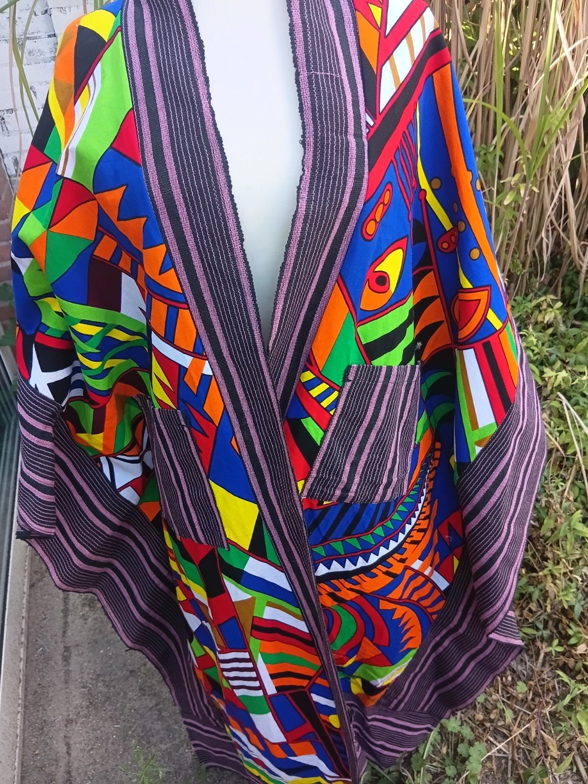 Ghana kleurrijke Kimono afgewerkt met Fugu uit het Noorden, Ophalen of Verzenden, Nieuw
