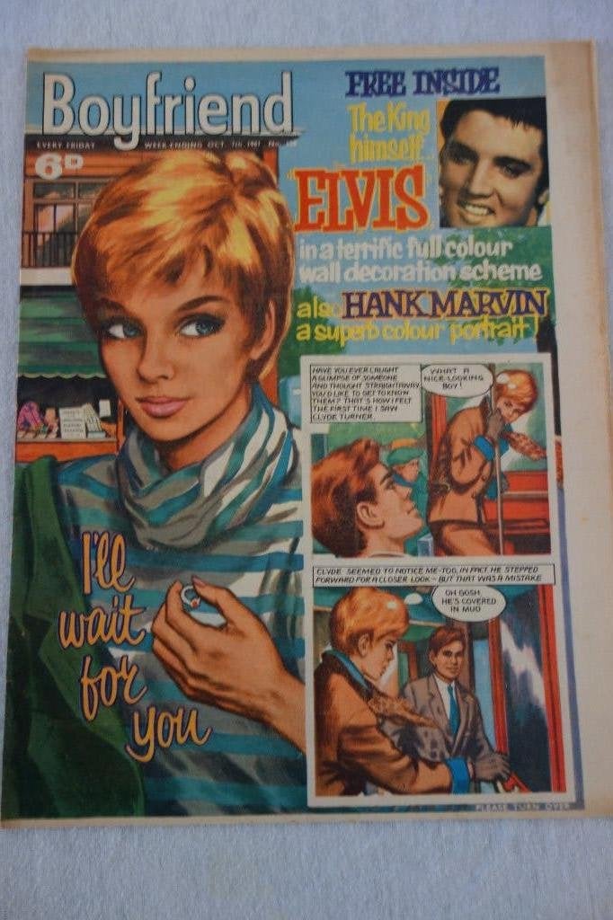 Blad Boy friend inside poster Elvis Presley, Ophalen of Verzenden, Zo goed als nieuw, Poster, Artwork of Schilderij